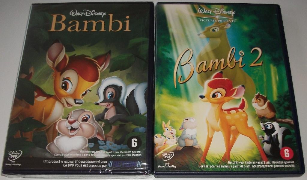 Dvd *** BAMBI *** Walt Disney Deel 1 + 2, Tekenfilm, Amerikaans, Ophalen of Verzenden, Zo goed als nieuw