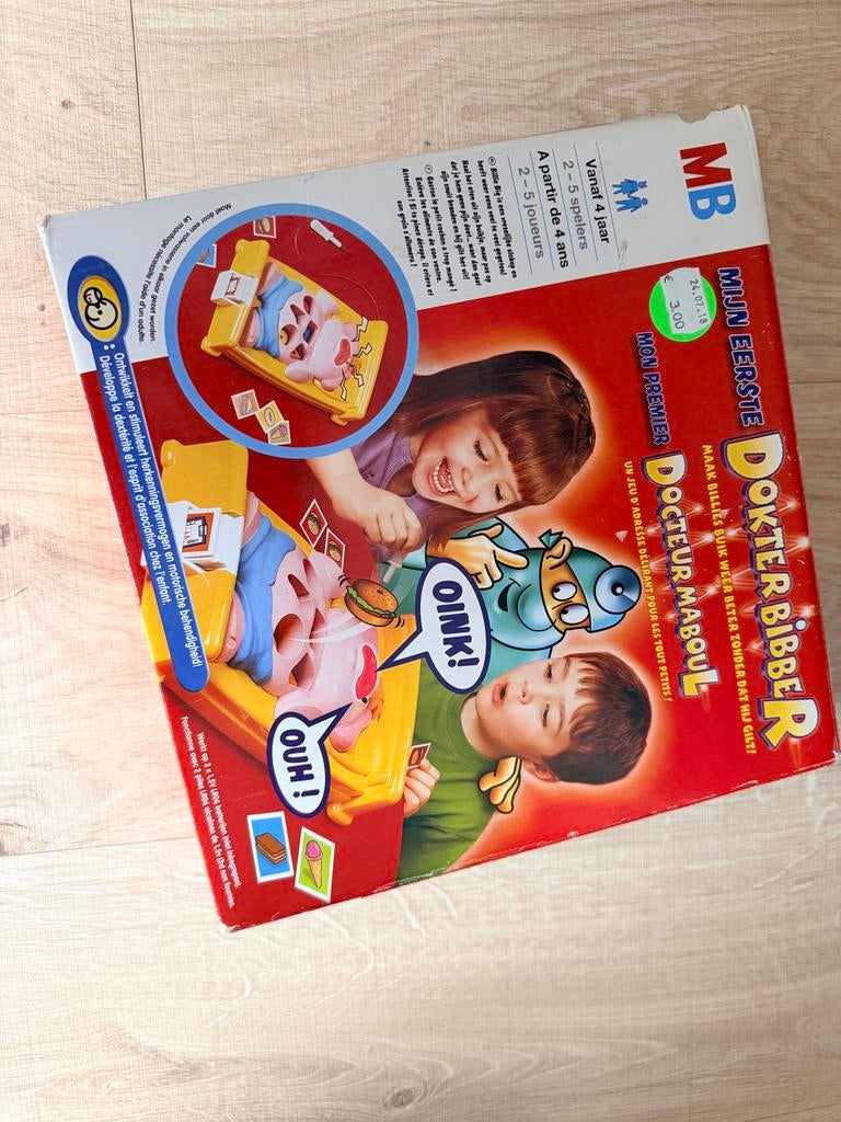 Mijn Eerste Dokter Bibber - MB Spel, Drie of vier spelers, Ophalen of Verzenden, Gebruikt