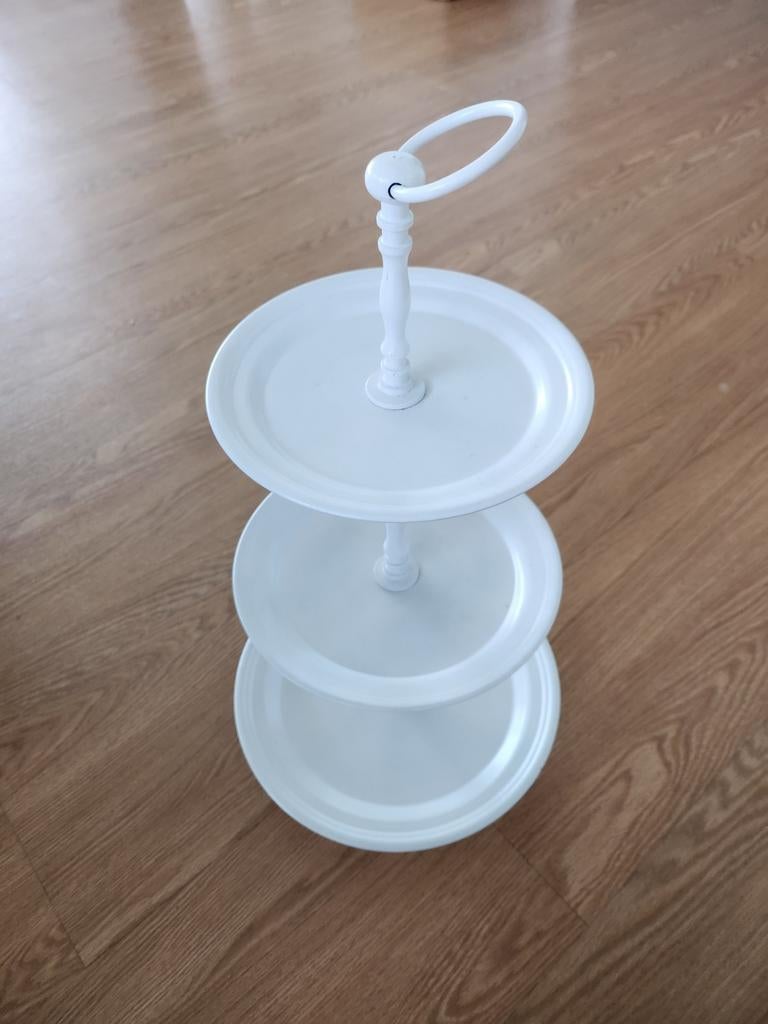 Witte etagere met 3 lagen, Huis en Inrichting, Woonaccessoires | Etagères, Ophalen, Zo goed als nieuw