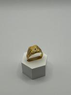 18K gouden heren zegel ring, 18 tot 19, Heer, Nieuw, Ophalen of Verzenden