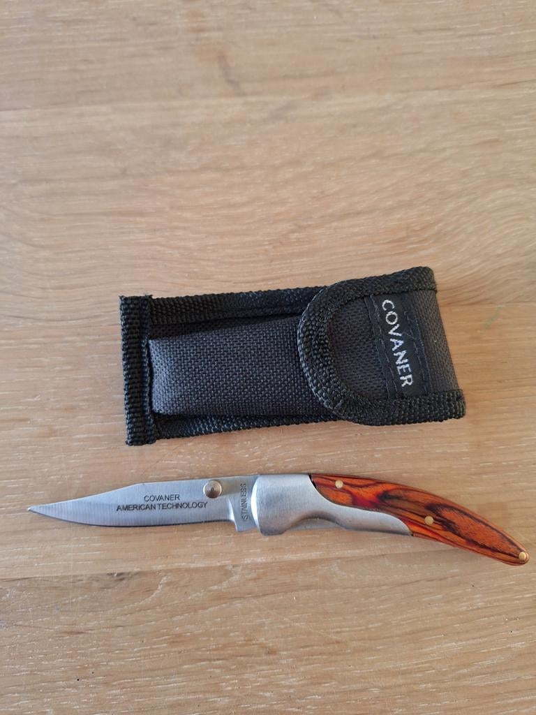 Covana zakmes met houten handvat en etui, Ophalen of Verzenden, Zo goed als nieuw