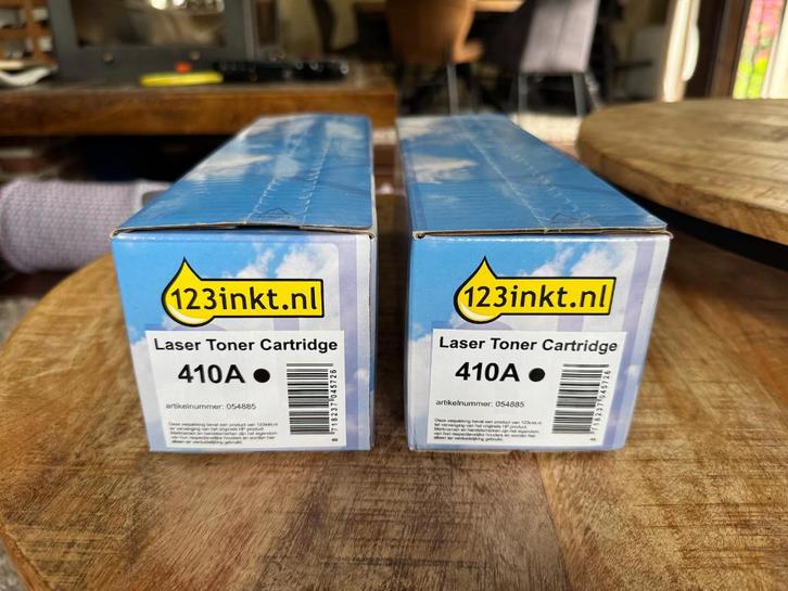 Twee nieuwe 123inkt toners zwart HP printers (HP CF410A), Computers en Software, Printerbenodigdheden, Nieuw, Toner, Ophalen of Verzenden