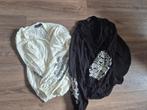 2 dames blouses / tuniekjes met patroon op mouwen, Ophalen of Verzenden, Zo goed als nieuw, Maat 38/40 (M), Zwart
