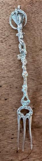 Antiek 800 zilver dessertvorkje Phoenix vogel Jugendstil, Ophalen of Verzenden, Zilver