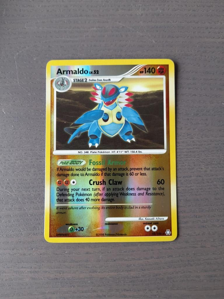 2008 legends awakened 18/146 armaldo reverse, Ophalen of Verzenden, Gebruikt, Losse kaart, Foil