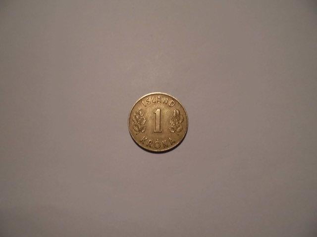 1 munt ijsland 1 krona 1946, Ophalen of Verzenden, Overige landen, Losse munt