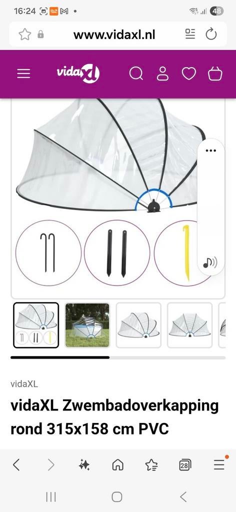 zwembadoverkapping, Tuin en Terras, Ophalen, Gebruikt