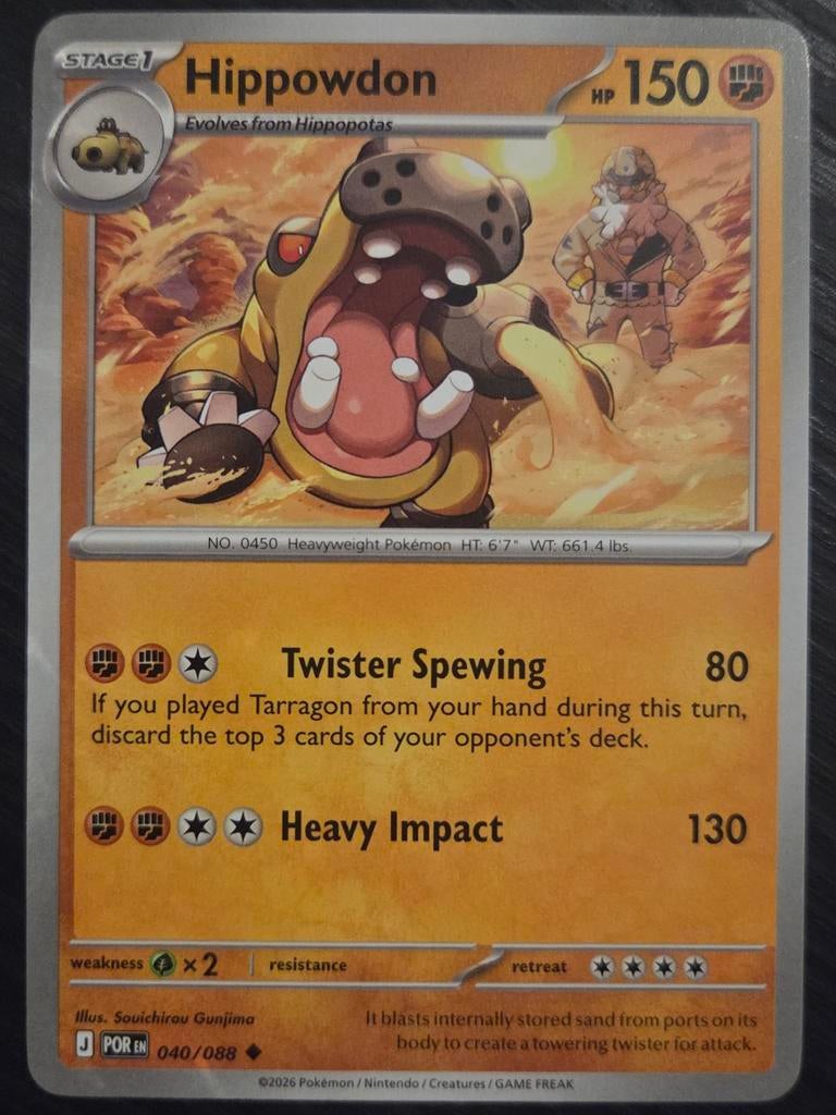Pokémon kaart Hippowdon 040/088, Ophalen of Verzenden