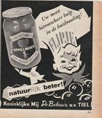 retro reclame 1959 Betuwe Flipje Tiel natuurlijk beter, Verzenden, Overige typen