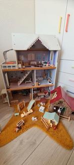 Groot Poppenhuis met Speeltuin, Boerderij en Accessoires, Ophalen of Verzenden