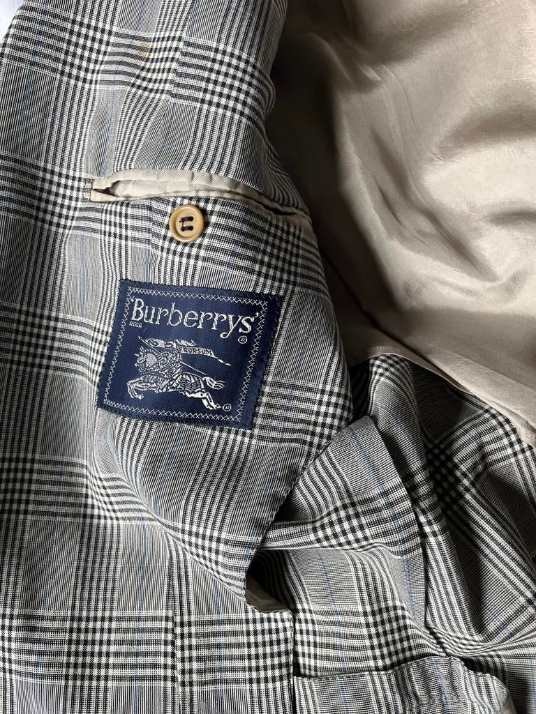 Burberry Blazer - Klassiek Ruitpatroon, Ophalen of Verzenden, Zo goed als nieuw, Maat 52/54 (L), Grijs