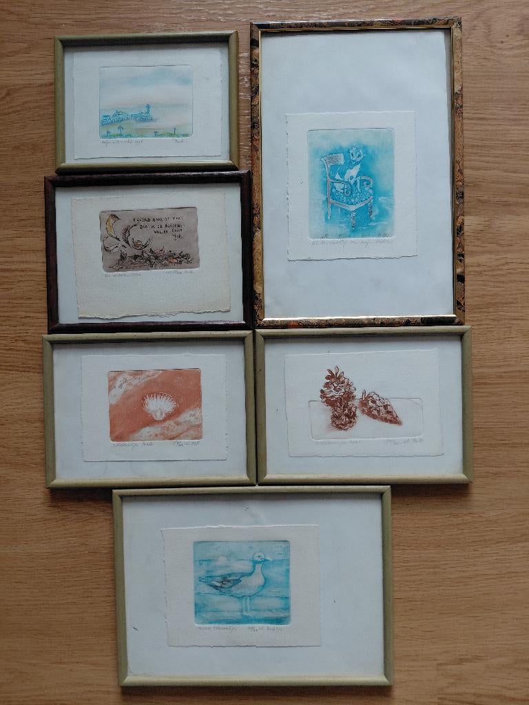 Etsen, Antiek en Kunst, Kunst | Etsen en Gravures, Dagelijks leven, Ets, Met monogram, 2000 tot heden