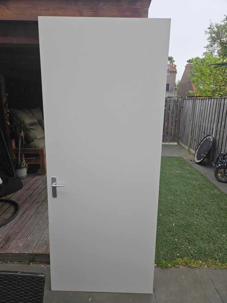 Opdek binnendeur, wit, inclusief klink, rechts., Doe-het-zelf en Verbouw, Deuren en Horren, Ophalen, Binnendeur, 215 cm of meer