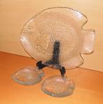Vintage glazen vis serveerset, Ophalen of Verzenden