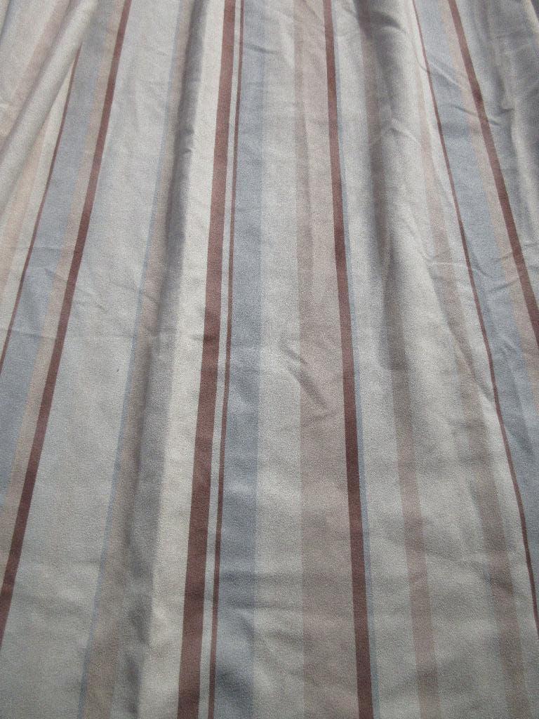 Licht beige gestreepte gordijnen, Gebruikt, 200 cm of meer, Beige, Ophalen of Verzenden