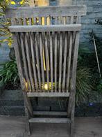 Houten tuinstoel - inklapbaar en verstelbaar, Tuin en Terras, Tuinstoelen, Ophalen of Verzenden, Gebruikt, Hout, Inklapbaar