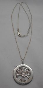 Zilveren verstelbare ketting met levensboom hanger nr.1702, Verstelbaar, Verzenden, Zo goed als nieuw, Zilver