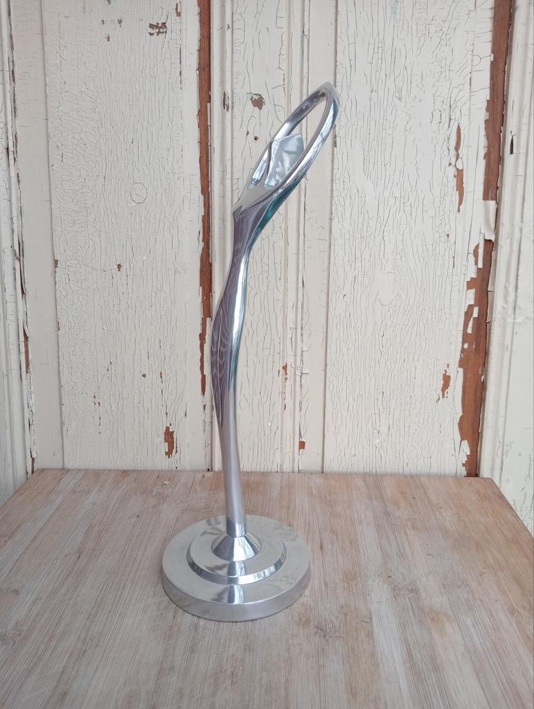 Zilverkleurig metalen beeldje  ballerina Art Deco stijl, Antiek en Kunst, Ophalen of Verzenden