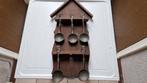 oud houten wandbord met 5 tinnen loden lepels, Ophalen of Verzenden