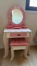Roze kaptafel met krukje, Kinderen en Baby's, Speelgoed | Houten speelgoed, Ophalen, Gebruikt