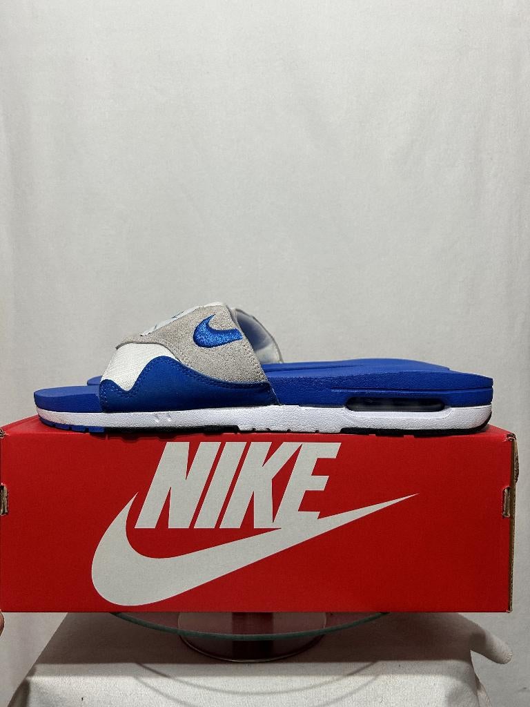 NIEUW IN DOOS! Maat 49,5 - Nike Air Max 1 Slide Royal Blue
