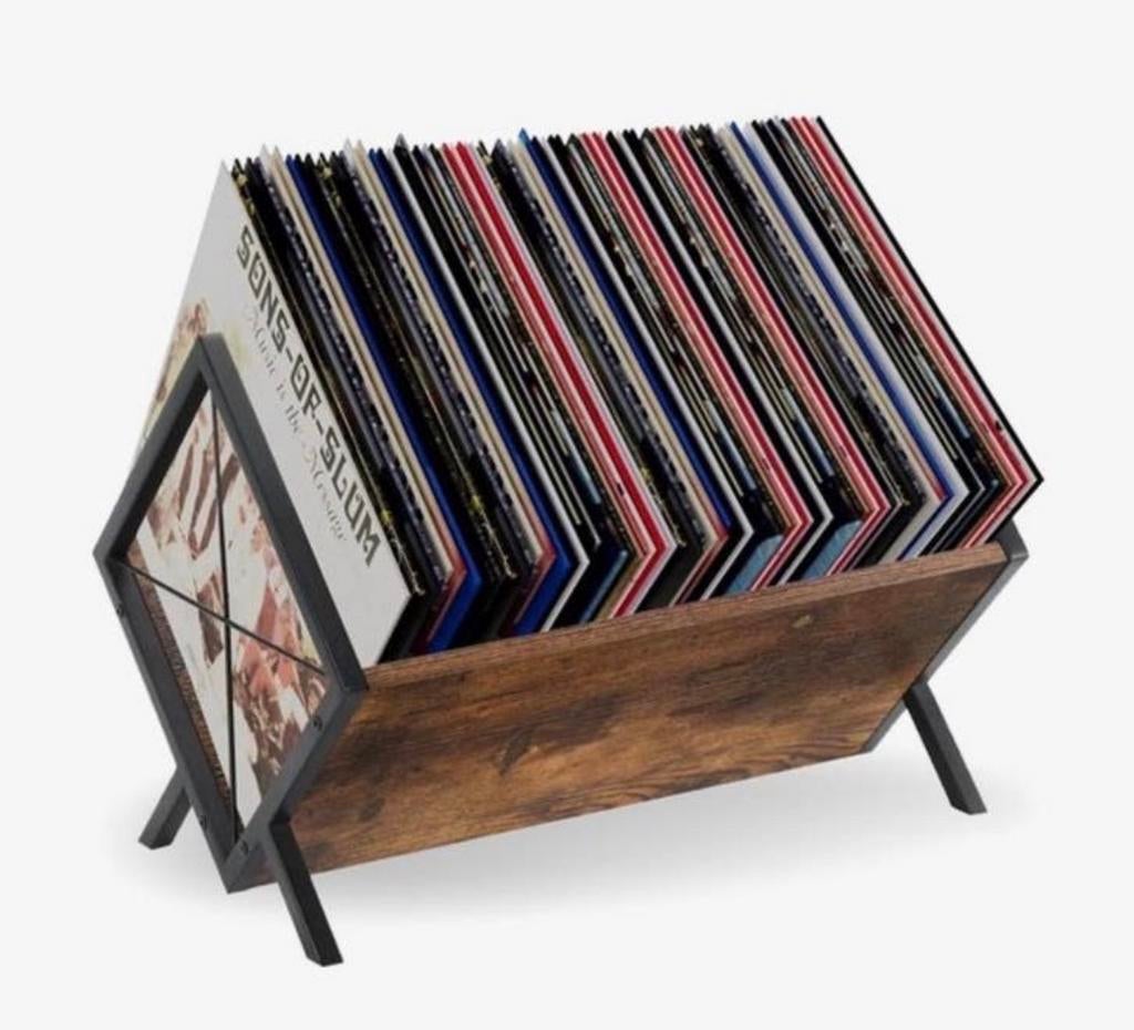 LP platenrek / opbergsysteem display - Nieuw, Hout, Nieuw, Ophalen of Verzenden, Bruin