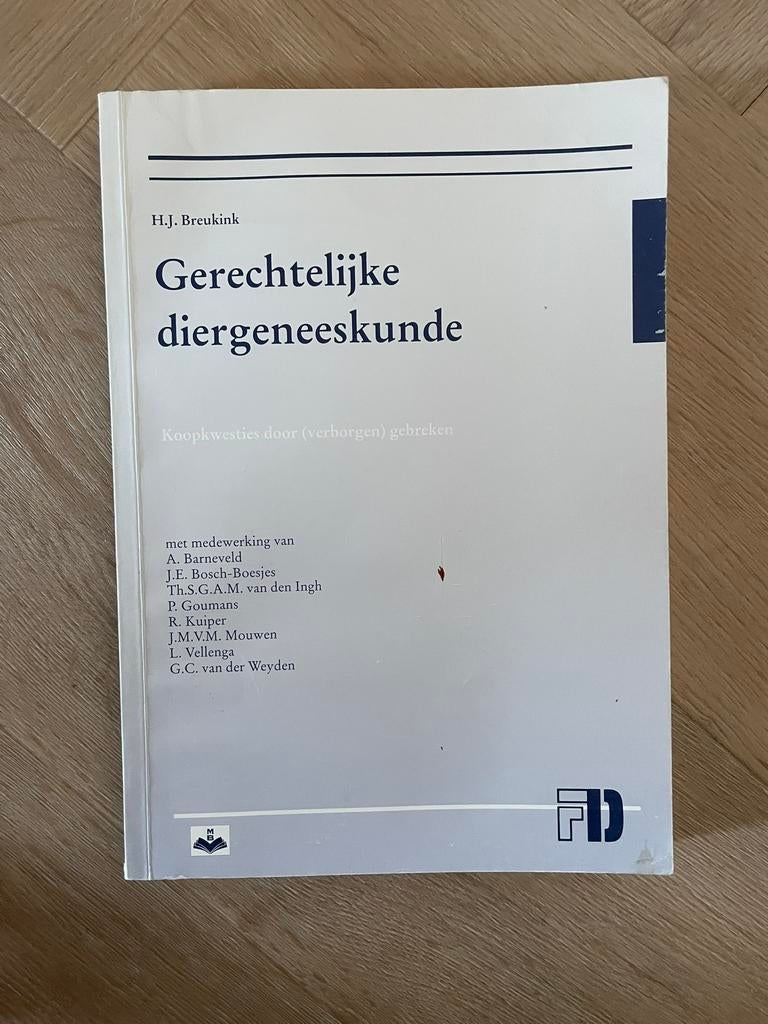 Gerechtelijke diergeneeskunde door H.J. Breukink., Boeken, Studieboeken en Cursussen, Ophalen of Verzenden, Beta, Zo goed als nieuw