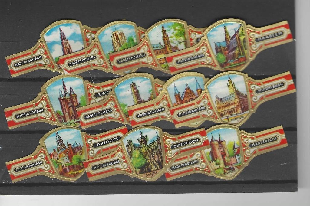 reeks 3076  kastelen   1-11   sigarenbanden, Ophalen of Verzenden, Zo goed als nieuw, Sigarenbandjes
