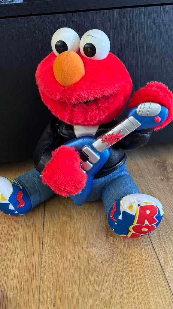 Elmo van Sesamstraat met gitaar, Gebruikt, Overige merken, Met geluid, Overige karakters