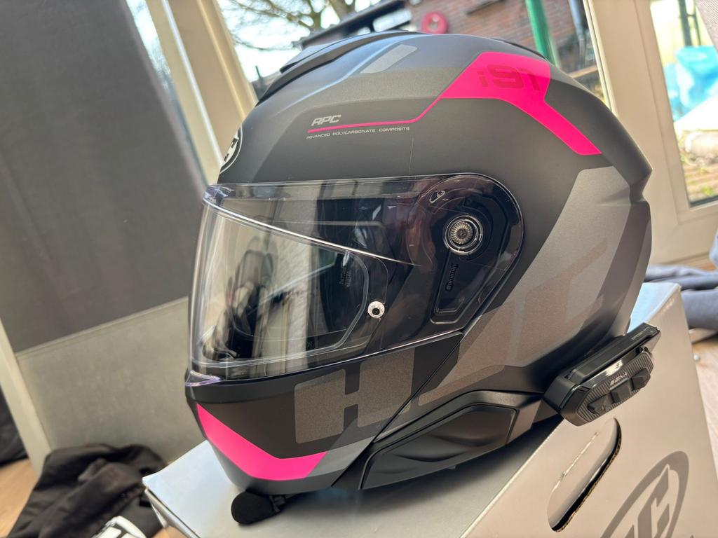 HJC i91 Systeemhelm + Sena Intercom (Z.G.A.N.), Systeemhelm, HJC, Ophalen of Verzenden, Tweedehands