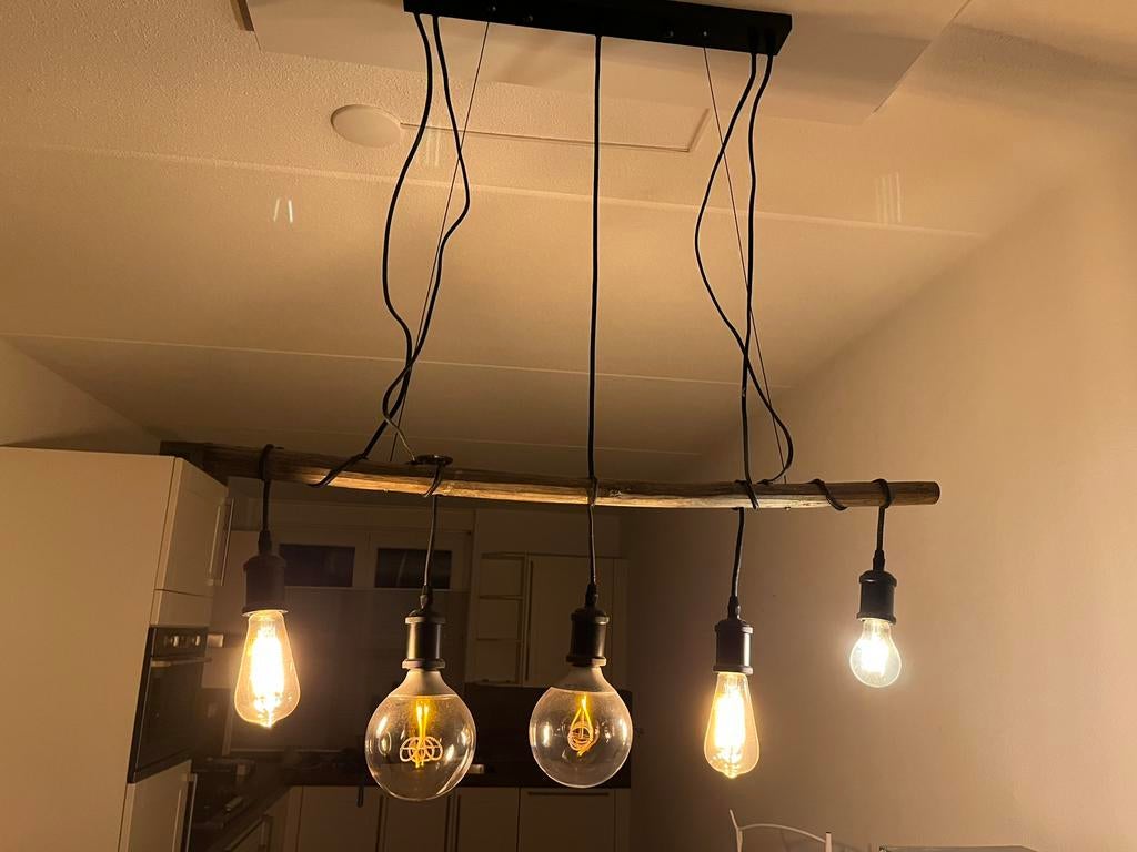 Hanglamp met 5 lichtbronnen, Huis en Inrichting, Lampen | Hanglampen, Ophalen, Zo goed als nieuw