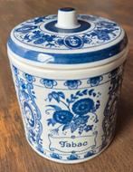 Delftsblauw handpainted tabakspot met deksel, Ophalen of Verzenden