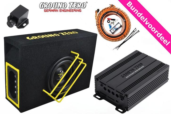 Ground Zero 16SPL + Microversterker + Kabelset compacte set, Auto diversen, Autospeakers, Nieuw, Ophalen of Verzenden