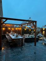 pergola met harmonica wit schaduwdoek  - 1 jaar oud, Tuin en Terras, Ophalen, Zo goed als nieuw, Tuinpaviljoen