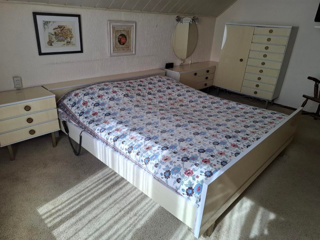 Complete vintage jaren '60 slaapkamer set, Ophalen of Verzenden, Gebruikt, Tweepersoons, Vintage, Jaren '60, Retro