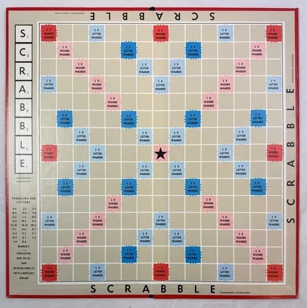 Spear Scrabble Bordspel Sio houten stenen letters compleet, Coolsingel 104, 3011 AG Rotterdam, Netherlands, Verzenden, Een of twee spelers