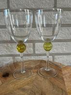 Vintage wijnglazen- twee kleuren, Ophalen of Verzenden, Gebruikt, Overige typen