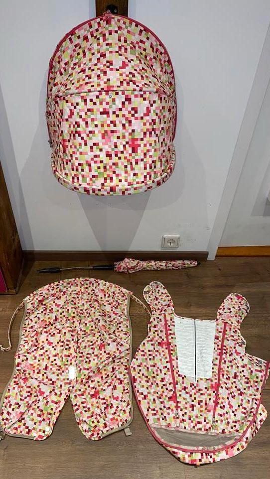 Stokke Xplory Summerkit Bekleding Set Pink Pixel, Ophalen of Verzenden, Zo goed als nieuw, Zonnekap, Info@dekoningkinderwagens.nl