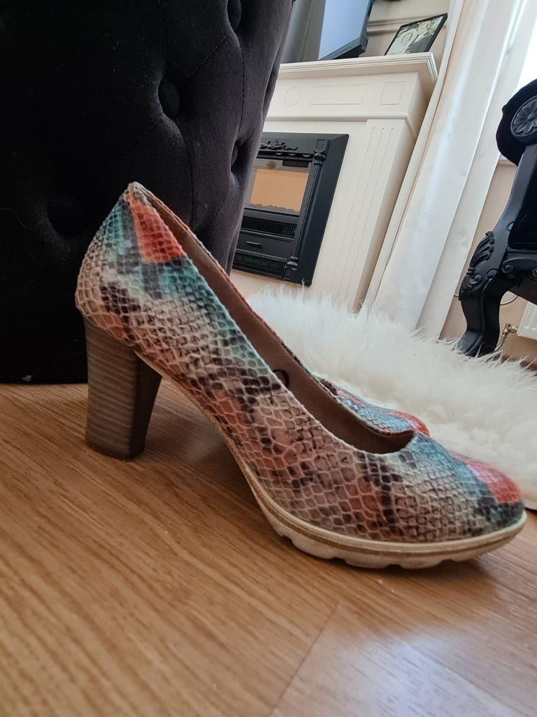 Pumps Tamaris met slangenprint en blokhak maat 37, Ophalen of Verzenden