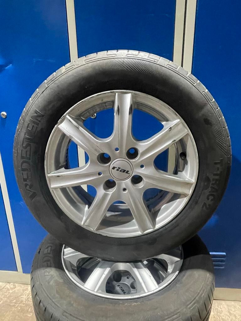 Set velgen 4x100 met banden voor Aygo/C1/107, Auto-onderdelen, Banden en Velgen, Ophalen, 14 inch, Gebruikt, 175 mm