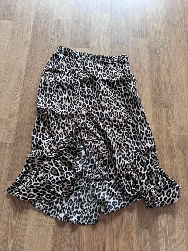 Midi rok Amisu panterprint, Kleding | Dames, Rokken, Bruin, Ophalen of Verzenden, Zo goed als nieuw, Maat 36 (S)