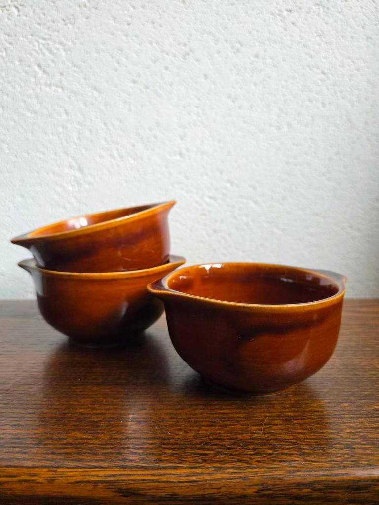3 Vintage Colditz kommen - Bruin aardewerk, Antiek en Kunst, Ophalen of Verzenden