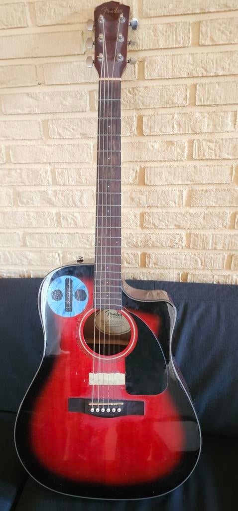 Rode Fender akoestische gitaar, Ophalen of Verzenden