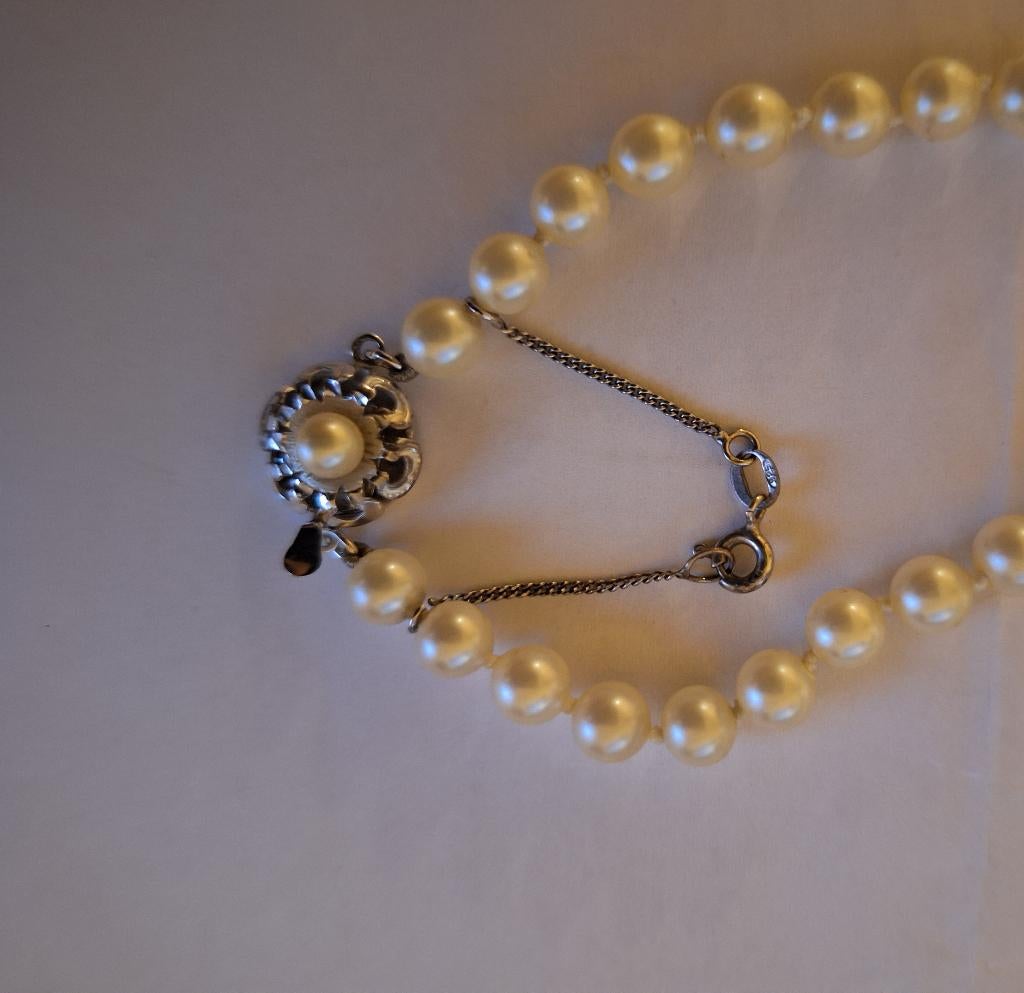 Te koop mooie majorica parelketting, Ophalen of Verzenden, Zo goed als nieuw, Beige, Overige materialen