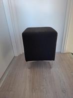 Poef Hocker Bijzettafeltje Zwart Met ijzeren pootjes 40 x 40, Ophalen, Minder dan 50 cm, Vierkant, Minder dan 50 cm
