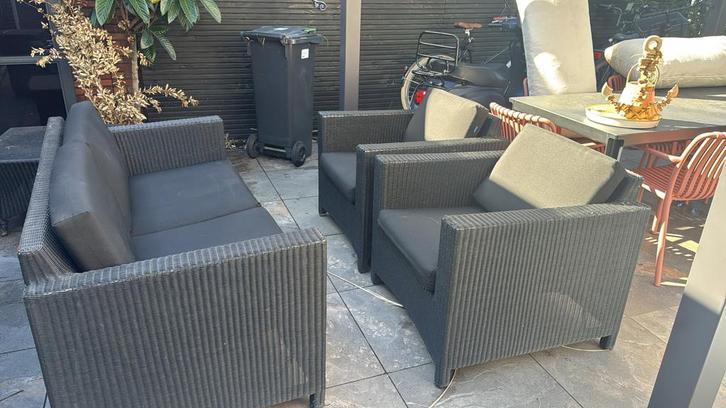 4-seizoenen tuin set met tafel - stevig en comfortabel, Tuin en Terras, Tuinsets en Loungesets, Gebruikt, Tuinset, Wicker, 4 zitplaatsen