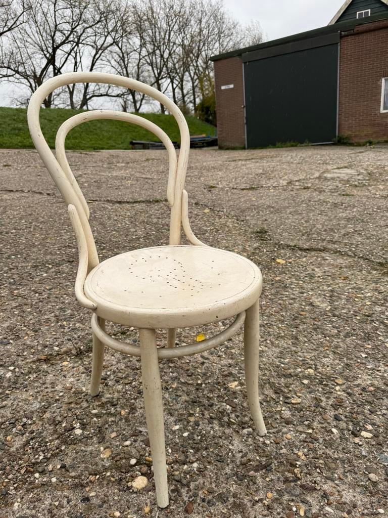 Thonet,Stoel,Nr. 14,Cafestoel,1900-20,Bistrostoel,vintage, Huis en Inrichting, Stoelen, Gebruikt, Wit, Jugendstil,1900-20, Ophalen of Verzenden