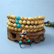 Mala van teakhout en Turkoois, Verzamelen, Religie, Nieuw, Ophalen of Verzenden