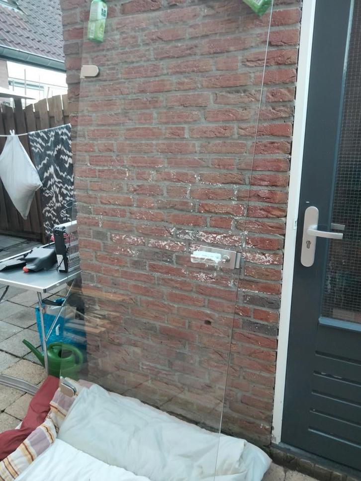 Glazen opdekdeur 83,3x201 cm - lichte beschadiging, Doe-het-zelf en Verbouw, Deuren en Horren, Ophalen of Verzenden