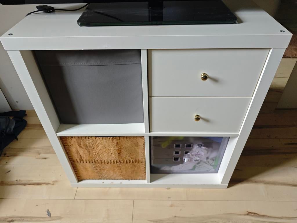 Ikea Kallax kast met 3 vakken en 2 lades, Ophalen of Verzenden, Gebruikt